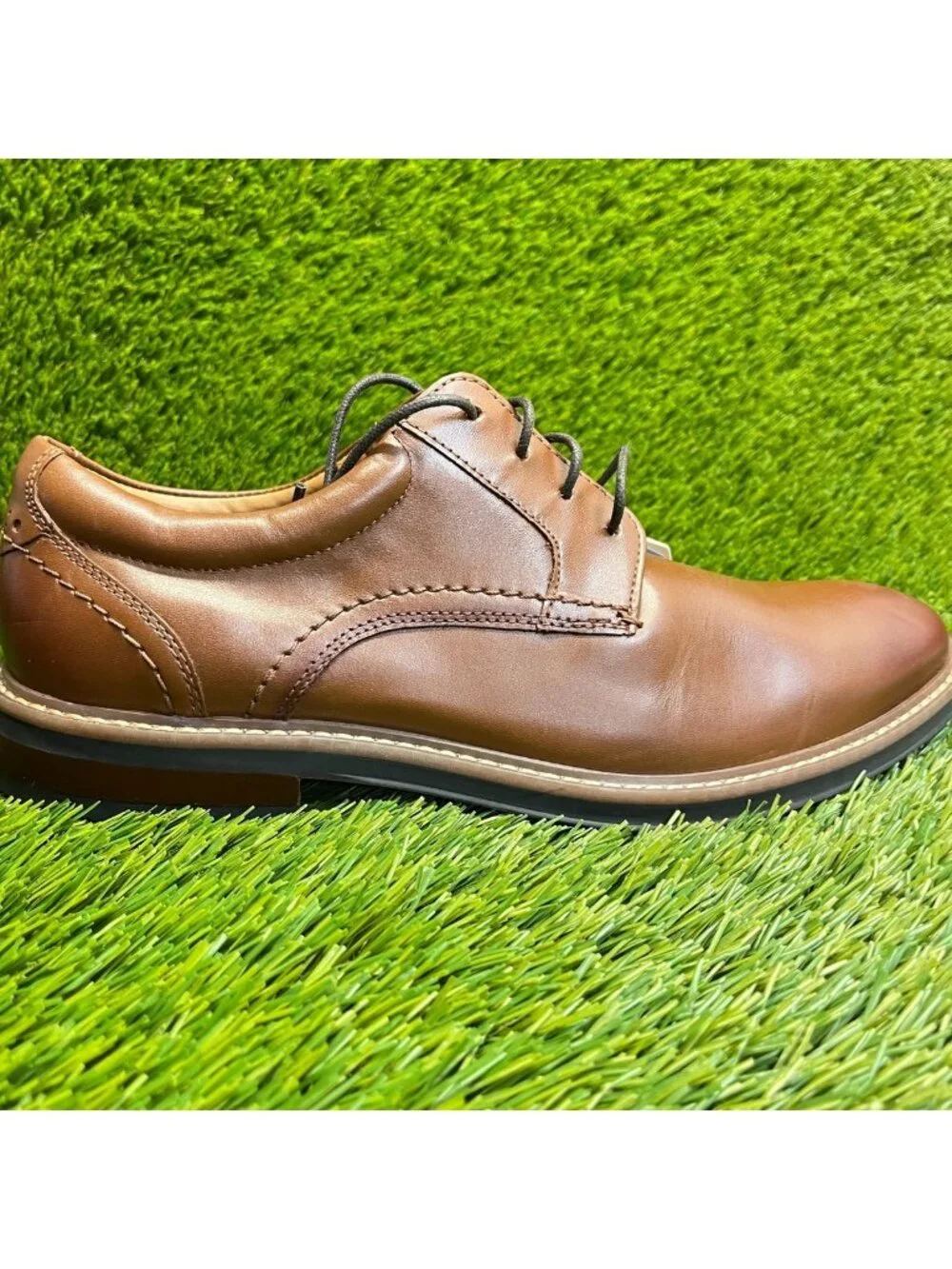Nunn Bush Calderone Mens Size 8 Brown Casual Classic Plain Toe Oxford Shoes
